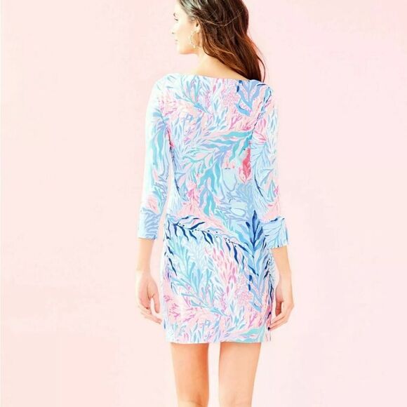 $138 New Lilly Pulitzer UPF 50+ SOPHIE DRESS Kaleidoscope CORAL - Picture 4 of 7